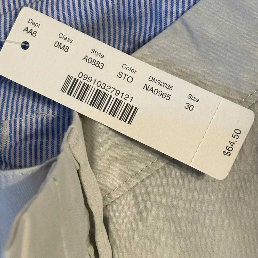 J. Crew Club Shorts Men's 30 NWT Premiun Line Stone